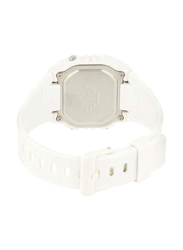 Casio Classic Digital Watch for Women with Resin Band, Water Resistant, W-215H-7AVDF, White/Grey