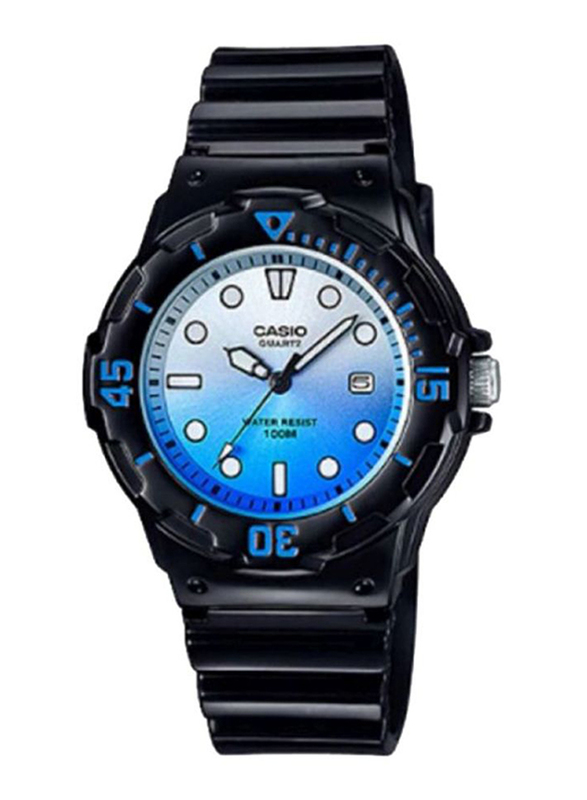 

Casio Youth Series Analog Watch for Women with Resin Band, Water Resistant, LRW-200H-2EVDR, Black/Blue-Silver