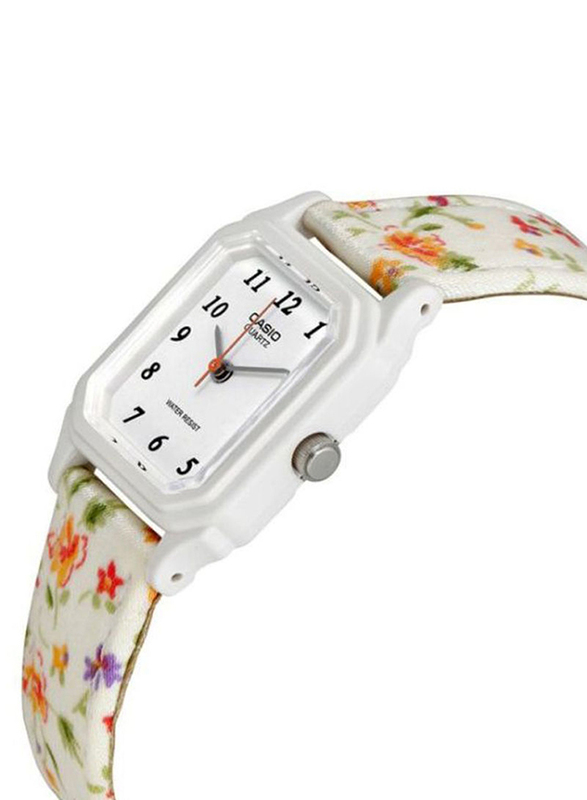 Casio Analog Watch for Women with Resin Band, Water Resistant, LQ-142LB-7B, Beige-Green-Red/White