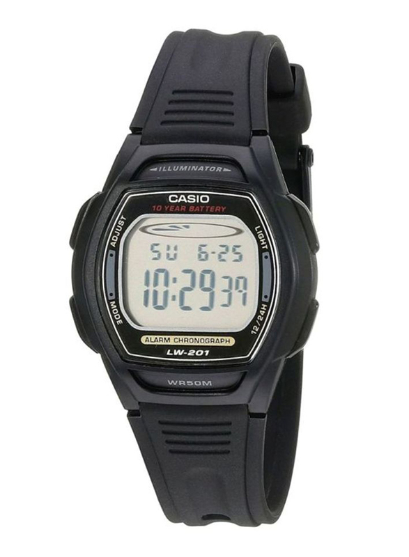 Casio Core Digital Watch for Men with Resin Band, Water Resistant, LW-201-1AVDF, Black/Grey