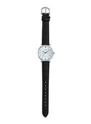 Casio Enticer Analog Watch for Women with Leather Band, Water Resistant, LTP-VT01L-7B1UDF, Black/Silver