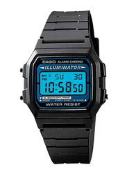 Casio Illuminator Digital Watch for Men with Resin Band, Water Resistant, F-105W-1ADF (TH), Black/Grey