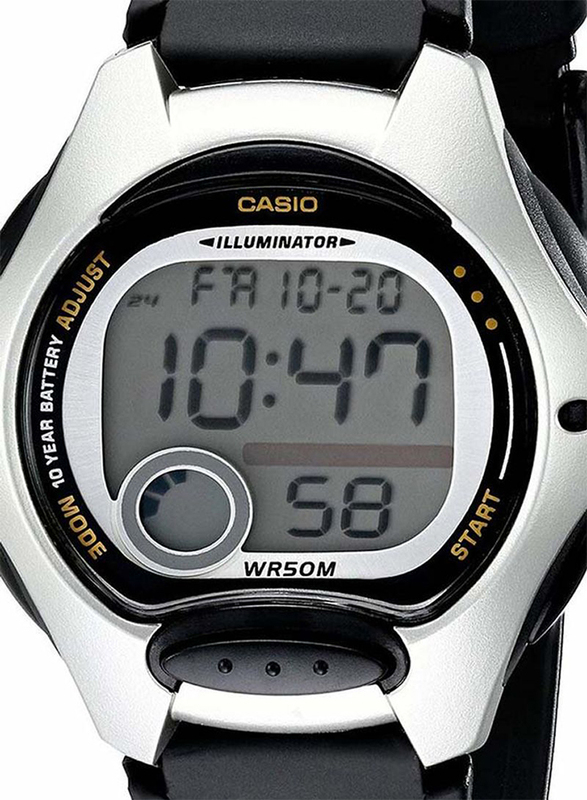 Casio Youth Series Digital Watch for Women with Resin Band, Water Resistant, LW-200-1AVDF, Black/Grey
