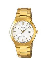 Casio Enticer Analog Watch for Men with Stainless Steel Band, Water Resistant, MTP-1170N-7ARDF, Gold/White