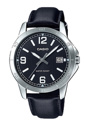 Casio Analog Watch for Women with Leather Band, Water Resistant, LTP-V004L-1BUDF, Black