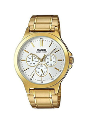 Casio Enticer Analog Watch for Men with Stainless Steel Band, Water Resistant, MTP-V300G-7AUDF, Gold/Silver