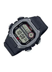 Casio Youth Illuminator Digital Watch for Men with Resin Band, Water Resistant, DW-291H-1AV, Black-Grey