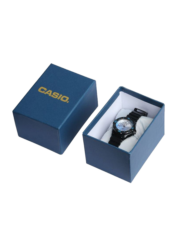 Casio Youth Series Analog Watch for Women with Resin Band, Water Resistant, LRW-200H-2EVDR, Black/Blue-Silver