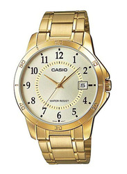 Casio Analog Watch for Women with Stainless Steel Band, Water Resistant, LTP-V004G-9BVDF, Gold,
