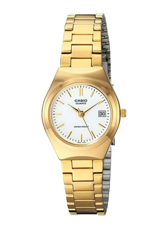 Casio Enticer Analog Watch for Women with Stainless Steel, Water Resistant, LTP-1170N-7ARDF (CN), Gold-White