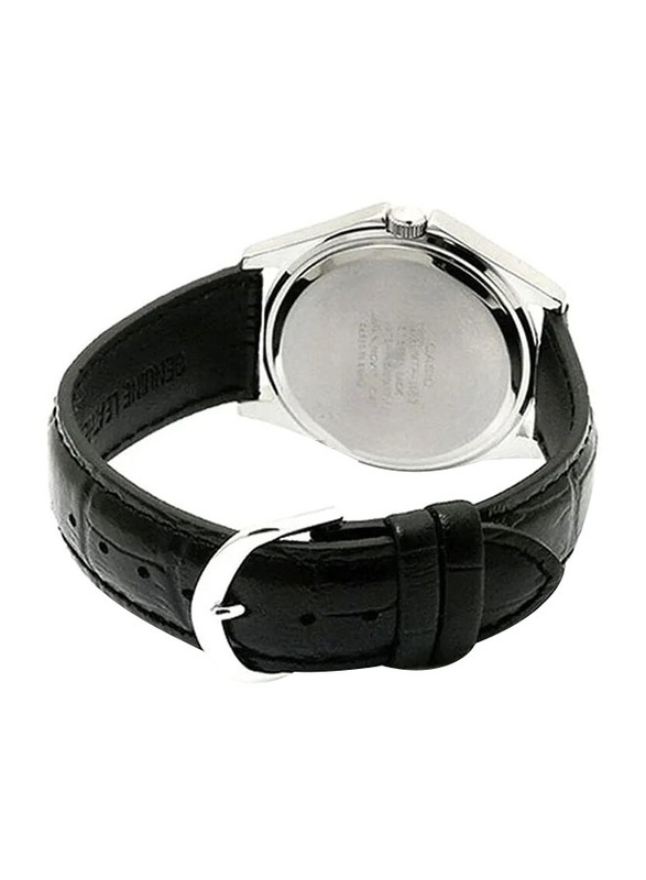 Casio Enticer Watch for Women with Leather Band, Water Resistant, LTP-1183E-7ADF, Black-White