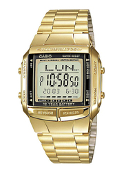 Casio Digital Watch for Men with Stainless Steel Band, Water Resistant, DB-360G-9ADF, Gold/Grey