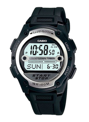 Casio Sports Digital Watch for Men with Resin Band, Water Resistant, W-756-1AVDF, Black/Blue
