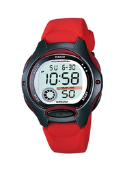 Casio Youth Series Digital Watch for Women with Resin Band, Water Resistant, LW-200-4AVDF, Red/Grey