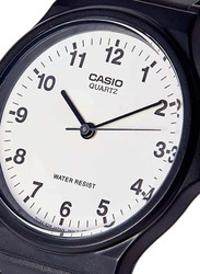 Casio Analog Watch for Men with Resin Band, Water Resistant, MQ-24-7BLDF, Black-White