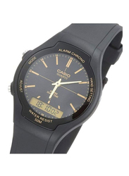 Casio Analog/Digital Watch for Men with Resin Band, Water Resistant, AW-90H-9EVDF, Black/Yellow