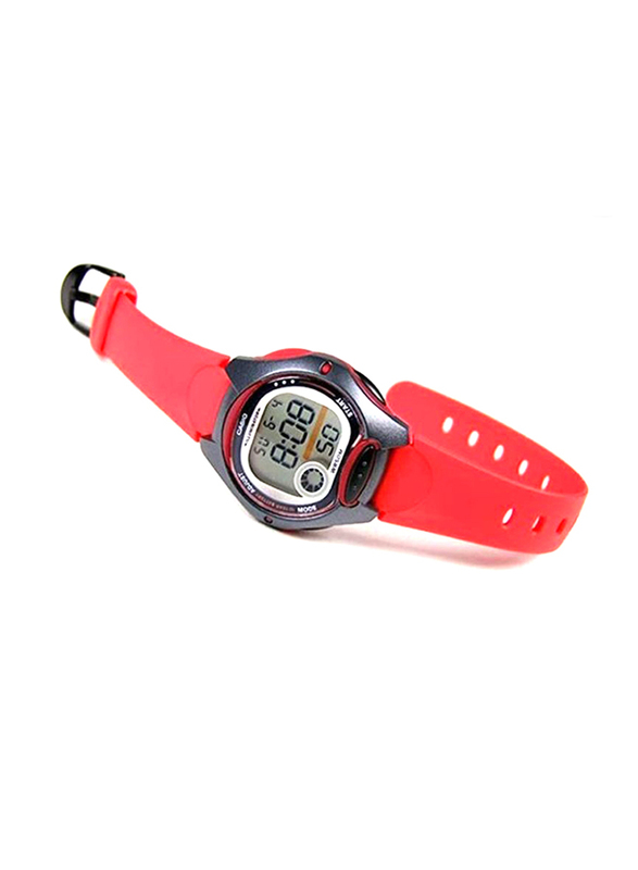 Casio Youth Series Digital Watch for Women with Resin Band, Water Resistant, LW-200-4AVDF, Red/Grey