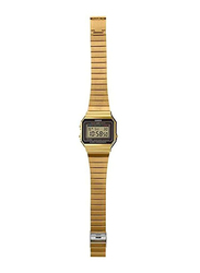 Casio Vintage Series Digital Unisex Watch with Stainless Steel Band, Water Resistant, A700WG-9ADF, Gold/Grey