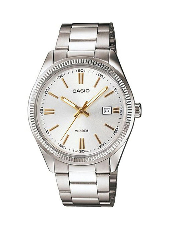 Casio Enticer Series Analog Watch for Men with Stainless Steel Band, Water Resistant, MTP-1302D-7A2VDF, Silver