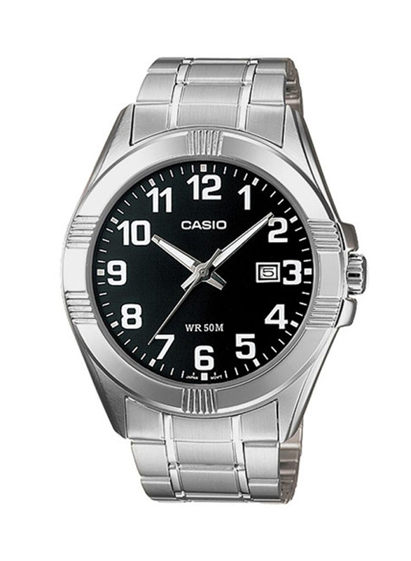 Casio Analog Watch for Men with Stainless Steel Band, Water Resistant, MTP-1308D-1BVDF, Silver/Black