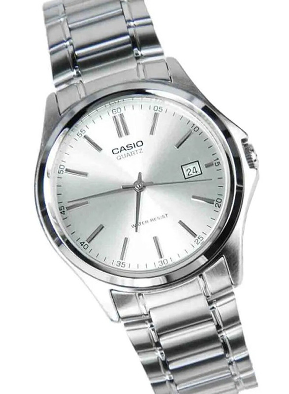 Casio Enticer Analog Watch for Men with Stainless Steel Band, Water Resistant, Mtp-1183A-7A, Silver-Silver
