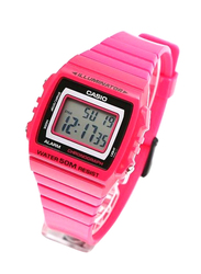 Casio Classic Digital Watch for Unisex with Resin Band, Water Resistant, W-215H-4AVDF, Pink/Grey