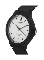 Casio Youth Series Analog Watch for Men with Resin Band, Water Resistant, MW-240-7EVDF, Black/White