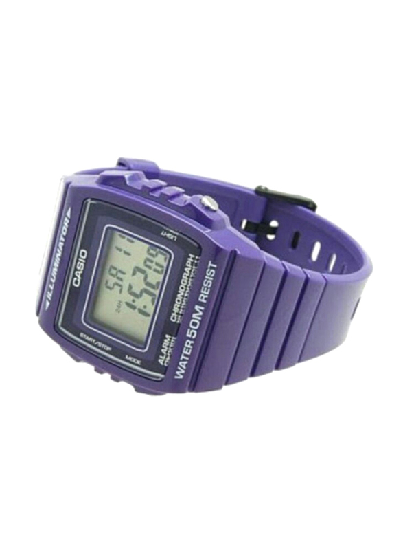 Casio Youth Digital Watch for Men with Resin Band, Water Resistant, W-215H-6AVDF, Purple/Grey