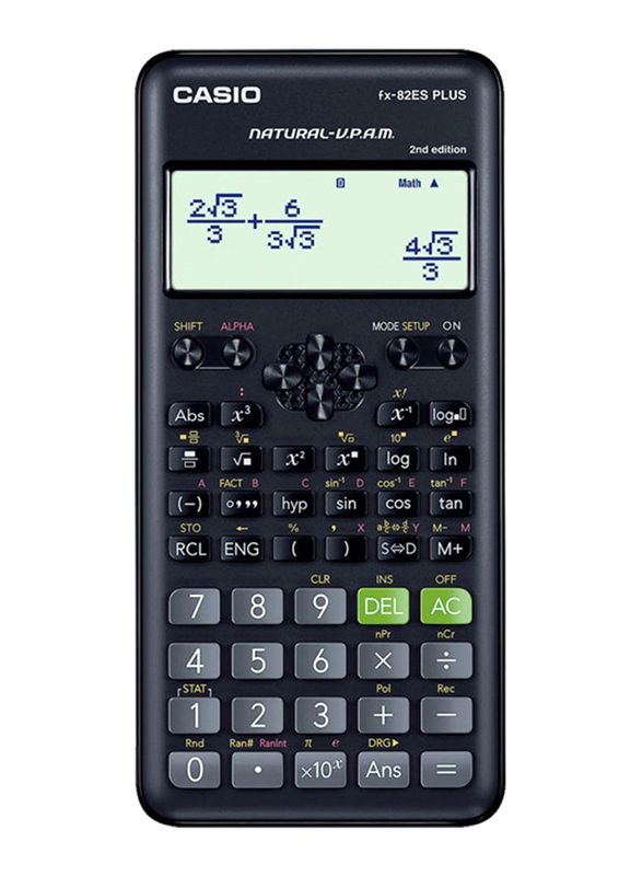 Casio 2nd Edition Function Scientific Calculator, FX-82ESPLUS-2-WDTV, Black
