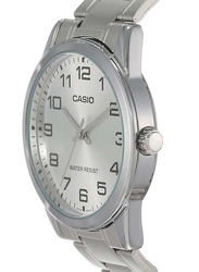 Casio Versus Fire Island Analog Watch for Men with Stainless Steel Band, Water Resistant, MTP/LTP-V001D-7BUDF, Silver
