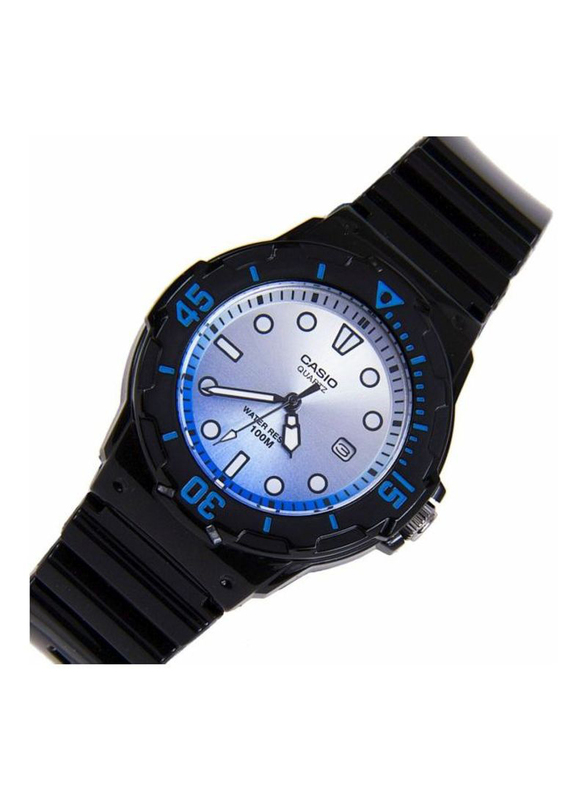 Casio Youth Series Analog Watch for Women with Resin Band, Water Resistant, LRW-200H-2EVDR, Black/Blue-Silver