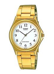Casio Enticer Series Analog Watch for Women with Stainless Steel Band, Water Resistant, LTP-1130N-7BRDF, Gold/White