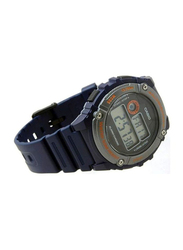 Casio Youth Series Digital Watch for Men with Resin Band, Water Resistant, W-216H-2B, Blue/Grey-Black