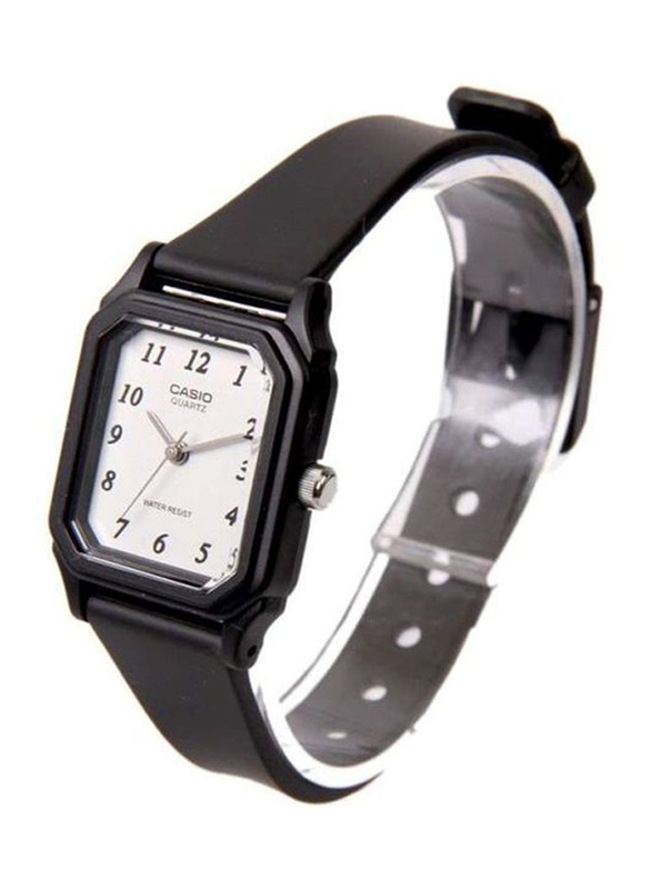 Casio Youth Analog Watch for Women with Resin Band, Water Resistant, LQ-142-7BDF, Black/White