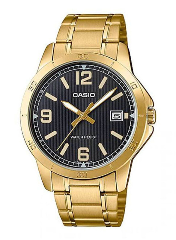 

Casio Analog Watch for Men with Stainless Steel Band, Water Resistant, MTP-V004G-1BUDF, Gold/Black