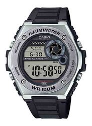 Casio G Mudmaster Digital Watch for Men with Resin Band, Water Resistant, MWD-100H-1AVDF, Black-Silver