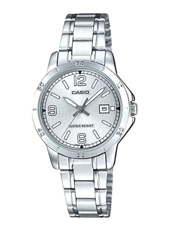 Casio Analog Watch for Men with Stainless Steel Band, Water Resistant, MTP-V004D-7B2, Silver