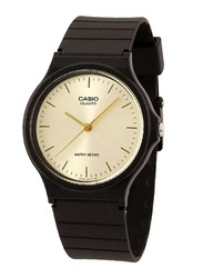 Casio Analog Watch for Men with Resin Band, Water Resistant, MQ-24-9ELDF, Black-Gold