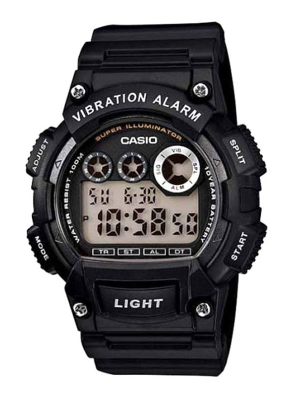 Casio Digital Watch for Men with Resin Band, Water Resistant, W-735H-1AV, Black