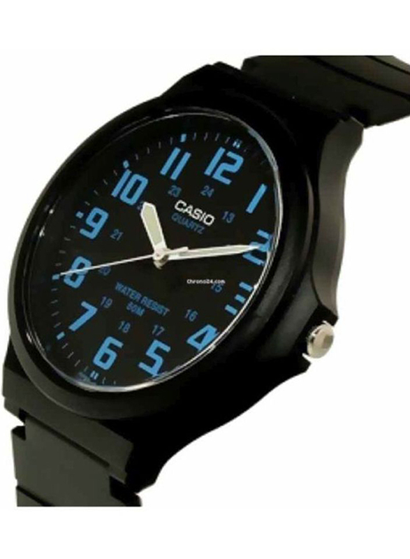 Casio Youth Analog Watch for Men with Resin Band, Water Resistant, MW-240-2BVDF, Black