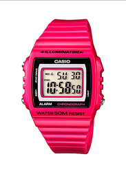Casio Classic Digital Watch for Unisex with Resin Band, Water Resistant, W-215H-4AVDF, Pink/Grey