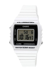 Casio Classic Digital Watch for Women with Resin Band, Water Resistant, W-215H-7AVDF, White/Grey
