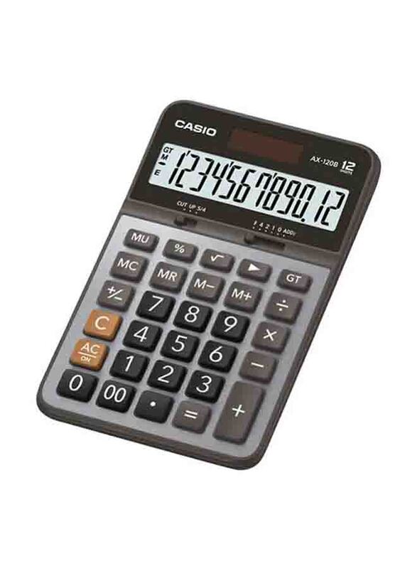 Casio 12-Digit Basic Calculator, Black/Grey