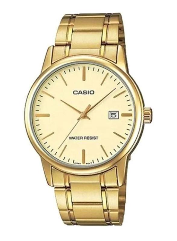 Casio Analog Watch for Women with Stainless Steel Band, Water Resistant, LTP-V002G-9AUDF, Gold