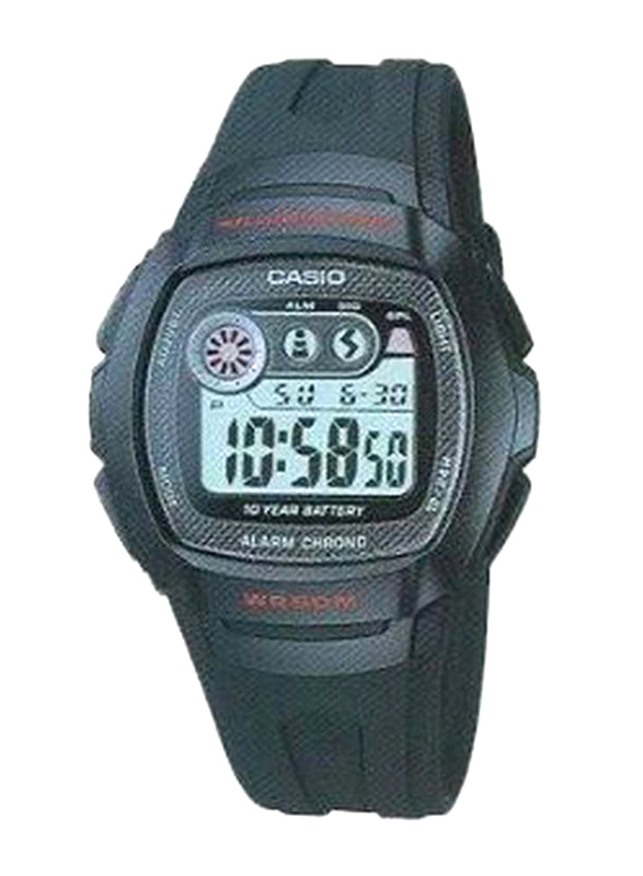 Casio Youth Series Digital Watch for Men with Resin Band, Water Resistant, W-210-1CVDF, Black/Grey