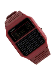 Casio Youth Series Digital Watch for Unisex with Resin Band, Water Resistant, CA-53WF-4BDF, Maroon/Black