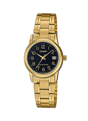 Casio Dress Analog Watch for Women with Stainless Steel Band, Water Resistant, LTP-V002G-1B, Gold/Black