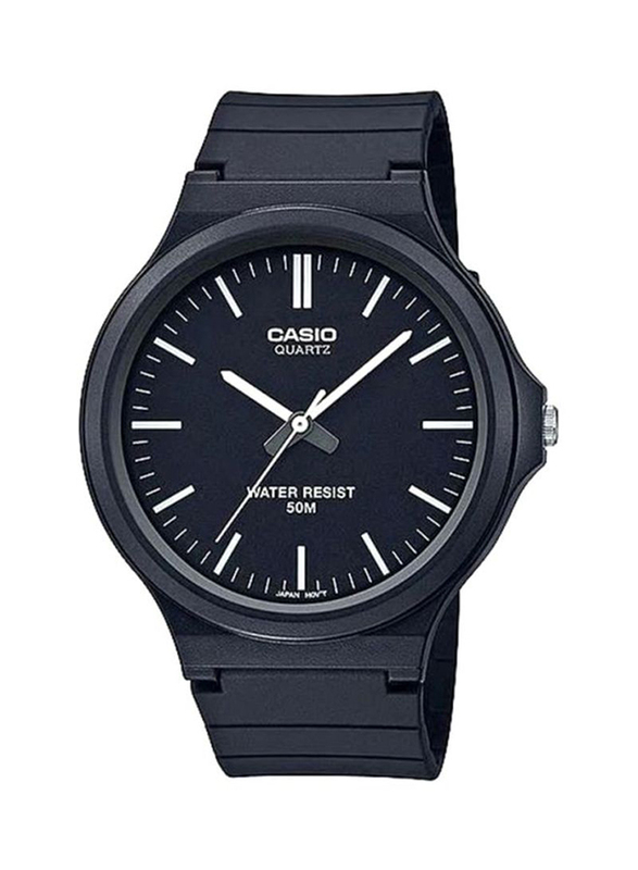Casio Youth Series Analog Watch for Men with Resin Band, Water Resistant, MW-240-1EV, Black