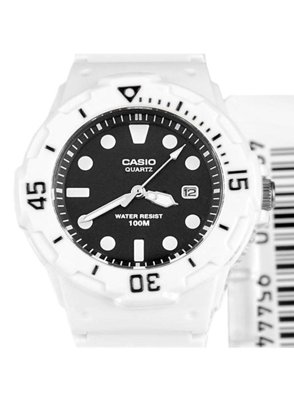 Casio Enticer Series Analog Watch for Women with Resin Band, Water Resistant, LRW-200H-1EVDF, White/Black