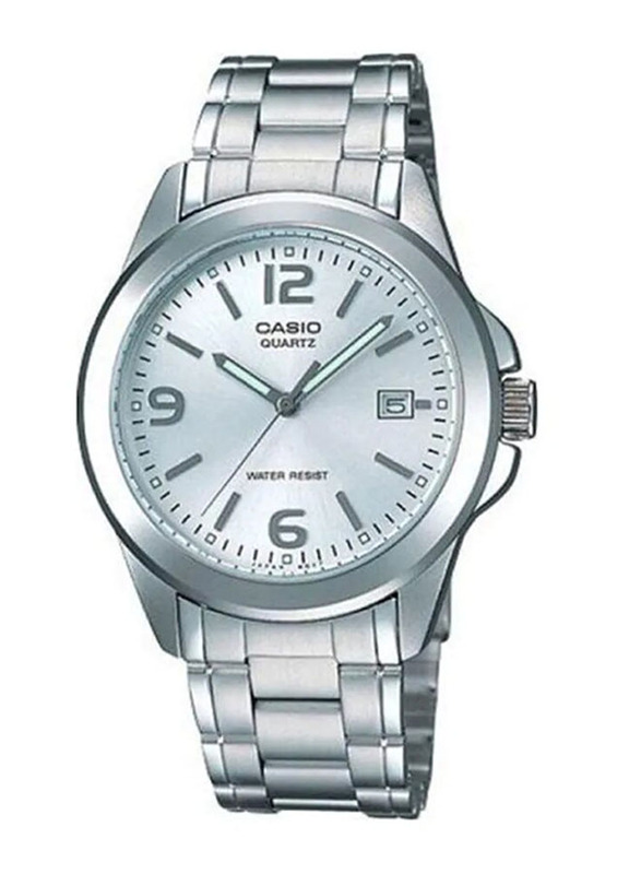 Casio Enticer Analog Watch for Men with Stainless Steel Band, Water Resistant, MTP-1215A-7ADF, Silver